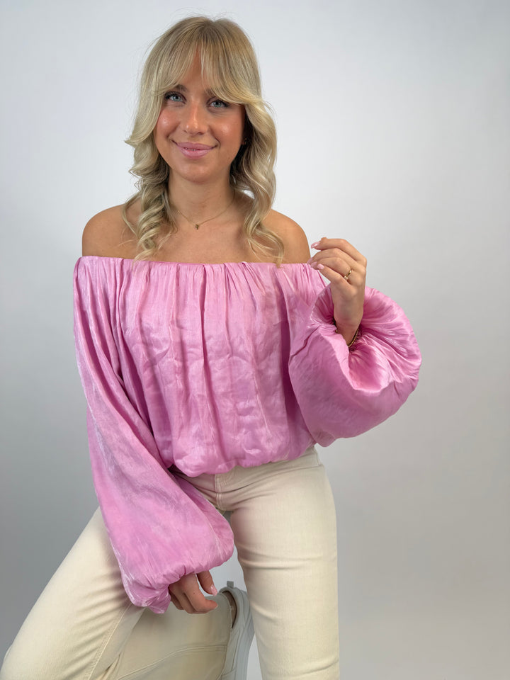 Offshoulder Bluse in Satinoptik Miriam