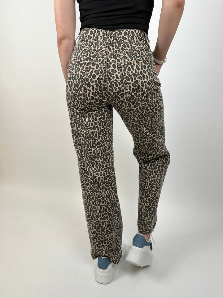 Straight Fit Jeans mit Leoprint (LW-611)