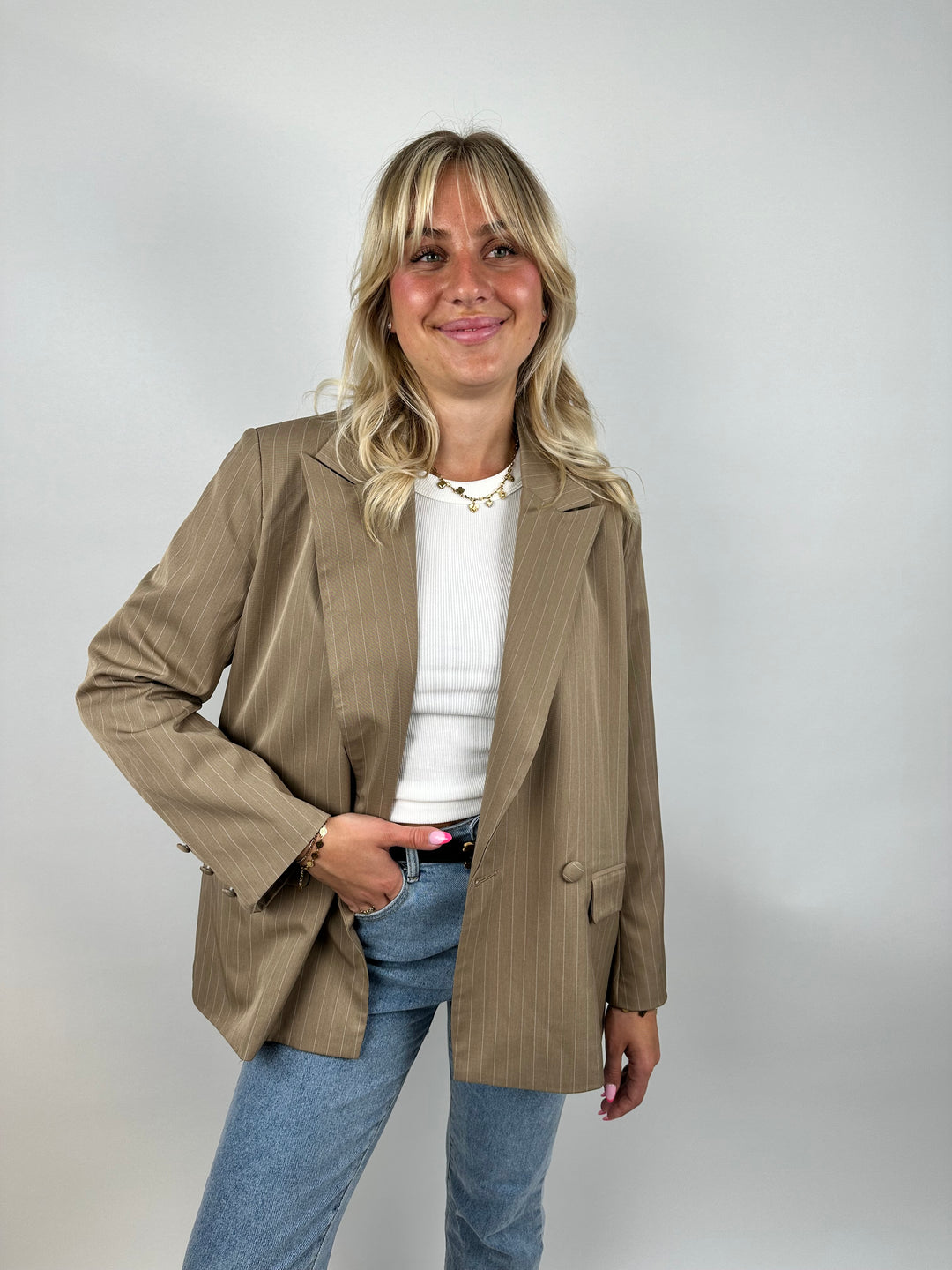 Oversize Nadelstreifenblazer