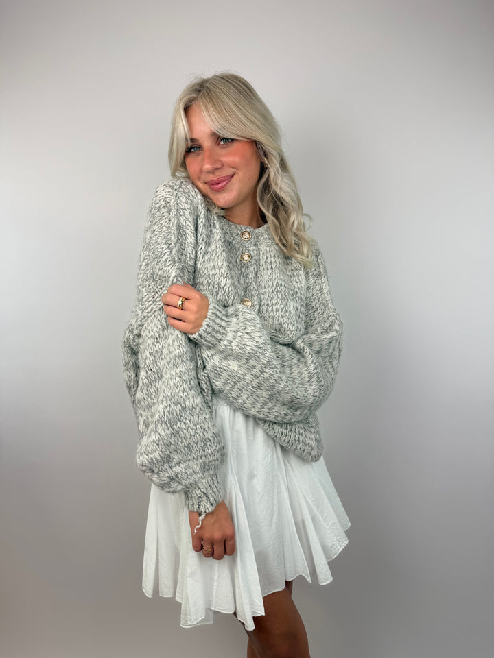 Melierter Oversize Cardigan Claire (kurz)