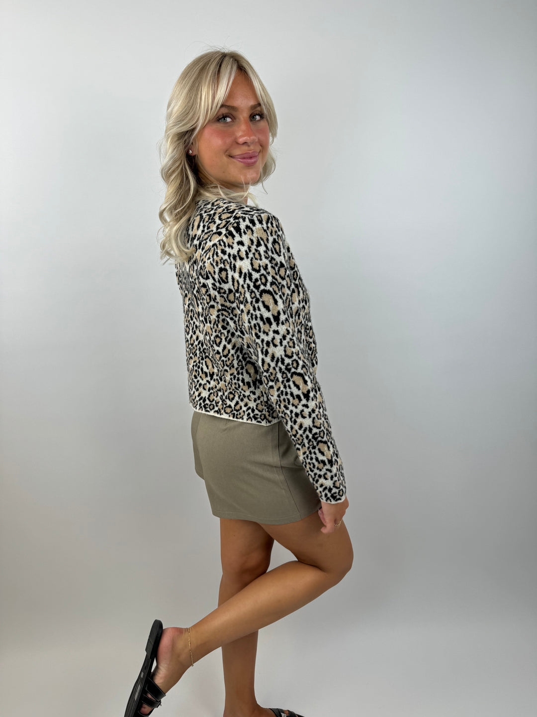 Cardigan mit Leoprint Alice