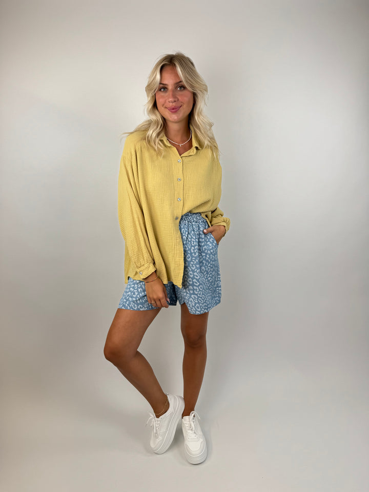 Shorts mit Leoprint Denim Summer