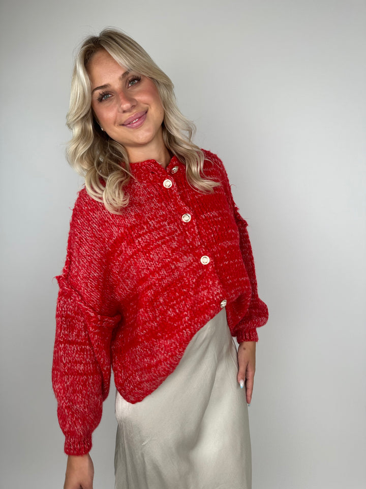 Melierter Oversize Cardigan Claire (kurz)