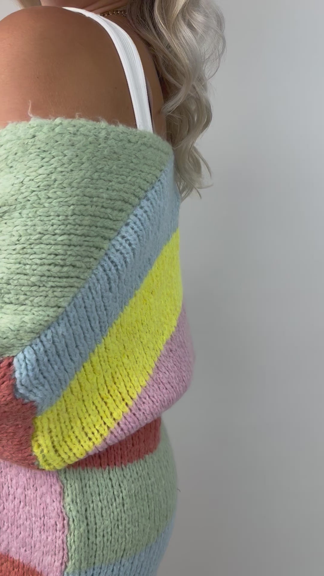 Langer Oversize Cardigan Rainbow