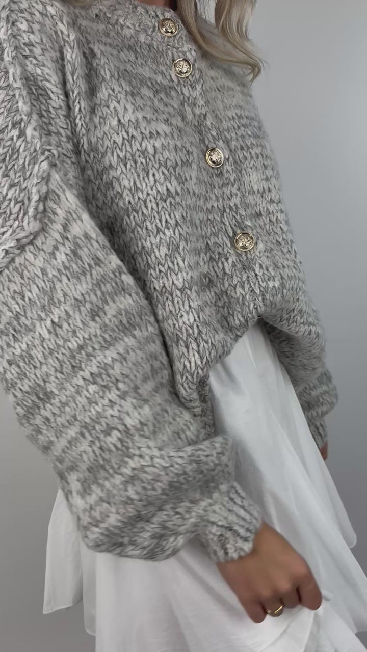 Melierter Oversize Cardigan Claire (kurz)